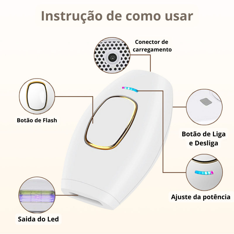 Depilador Laser Definitivo Luz Pulsada IPL - DepiLed + BRINDES