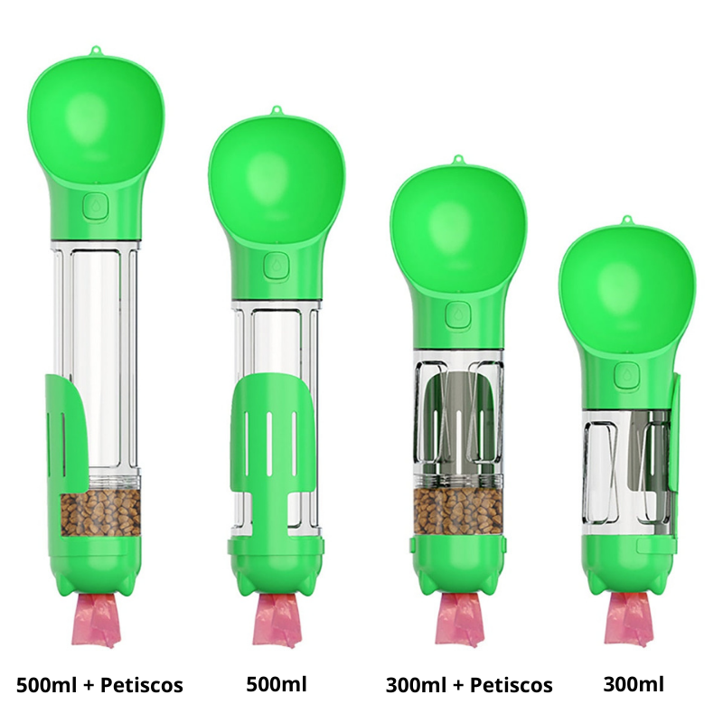 Garrafa Portátil 3 em 1 Para Pets